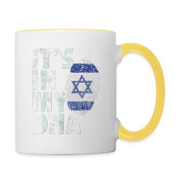 Israel DNA - Contrasting Mug - white/yellow - Right