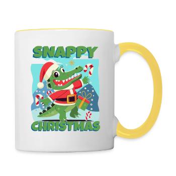 Snappy christmas - Contrasting Mug - white/yellow - Right