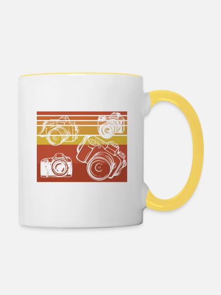 Don't Be Negative Photography Camera - Tasse zweifarbig - Weiß/Gelb