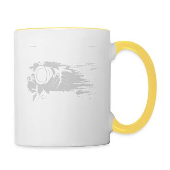 Mais mon appareil photo ne fait pas d’objectif de photographie - Mug contrasté - blanc/jaune - Droite