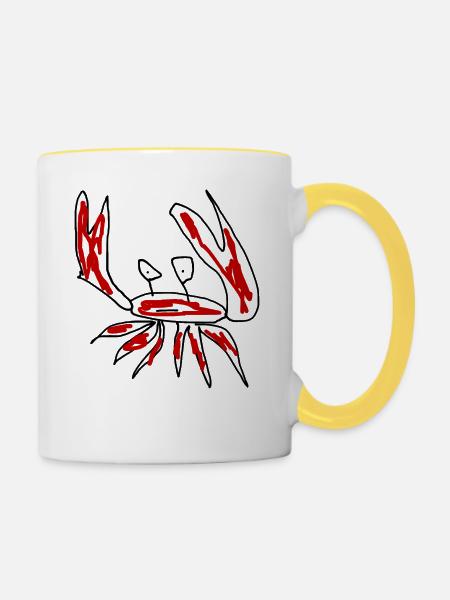 Krebse Krebstiere - Tasse zweifarbig - Weiß/Gelb