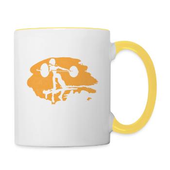 I Pick Things Up Workout Training Weight Lifting - Contrasting Mug - white/yellow - Right