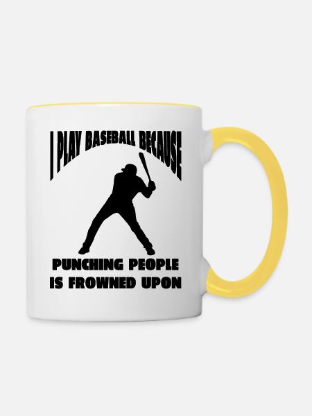 Baseballer Baseball Baseballteam Baseballspieler - Tasse zweifarbig - Weiß/Gelb