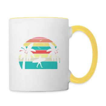 summer in paradise - Tasse zweifarbig - Weiß/Gelb - Rechts