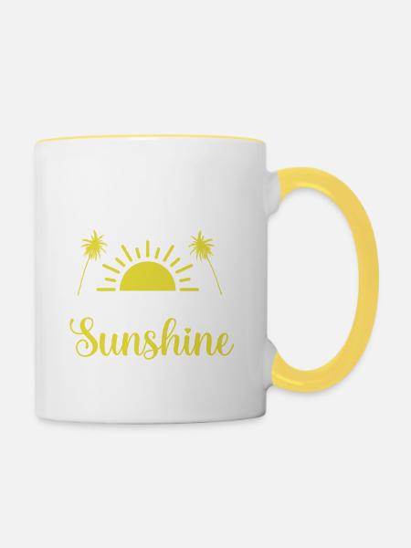 summer Typography - Tasse zweifarbig - Weiß/Gelb