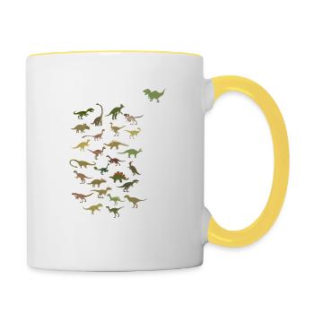 Retour à l’école Types de dinosaures Alphabet - Mug contrasté - blanc/jaune - Droite