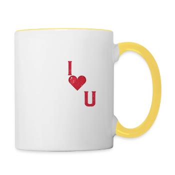 ABC Chalk Alphabet I Love You Teacher Student - Contrasting Mug - white/yellow - Right
