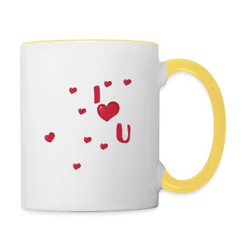 ABC Chalk Alphabet I Love You Teacher Student - Contrasting Mug - white/yellow - Right