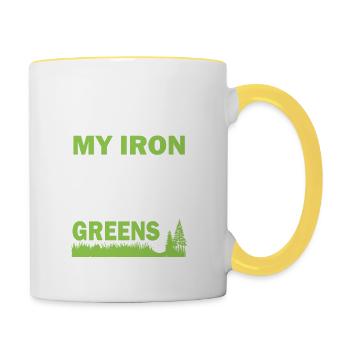Live On Greens - Contrasting Mug - white/yellow - Right