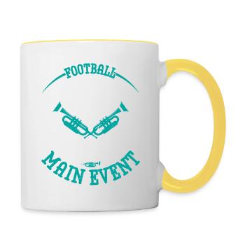 Football Will Be Played Marching Band Season - Contrasting Mug - white/yellow - Right
