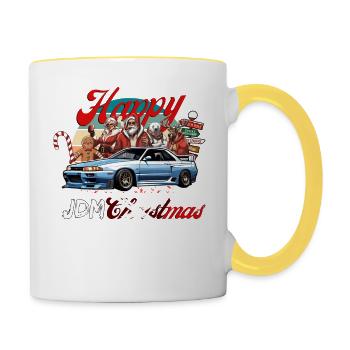 Jdm christmas edition / Tuning Mechanic Costume - Contrasting Mug - white/yellow - Right