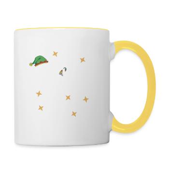 Weihnachtselfen-Familien-Pyjama passender Feiertag - Tasse zweifarbig - Weiß/Gelb - Rechts