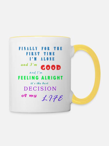 Ich bin gut - Tasse zweifarbig - Weiß/Gelb