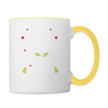Jingle Bells Weihnachten - Tasse zweifarbig - Weiß/Gelb - Rechts