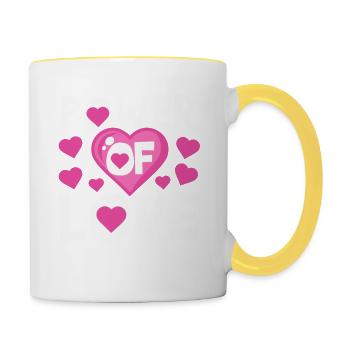 Power Of Love Valentine's Day Funny Teacher-Student - Contrasting Mug - white/yellow - Right