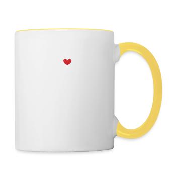Bigfoot Heart Valentine's Day Sasquatch Lover Couple - Contrasting Mug - white/yellow - Right