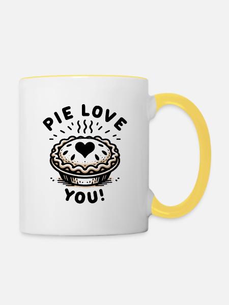 Pie liebt dich! - Tasse zweifarbig - Weiß/Gelb