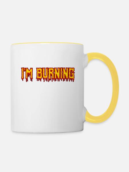 Ich brenne - Tasse zweifarbig - Weiß/Gelb