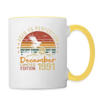 Les Légendes Sont Nées En Décembre 1991 - 1991 - Mug contrasté - blanc/jaune - Droite