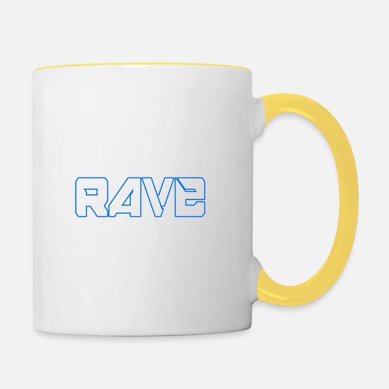 Nous nous extasions sur - Mug contrasté - blanc/jaune