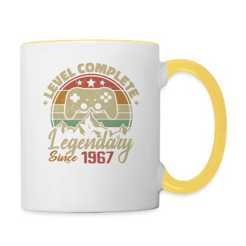 Cadeau D'anniversaire 1967 Niveau Complete - 1967 - Mug contrasté - blanc/jaune - Droite