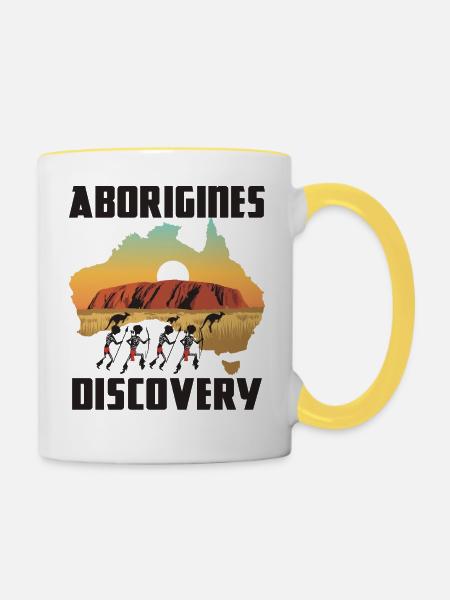 Aborigines Discovery - Tasse zweifarbig - Weiß/Gelb