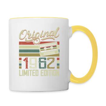 Vintage 1962 Cadeau D'anniversaire Rétro 1962 - Mug contrasté - blanc/jaune - Droite