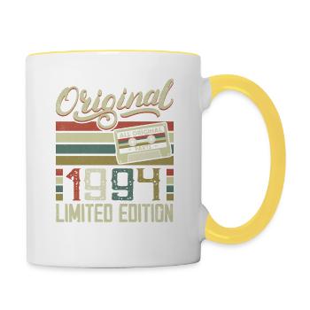 Vintage 1994 Cadeau D'anniversaire Rétro 1994 - Mug contrasté - blanc/jaune - Droite