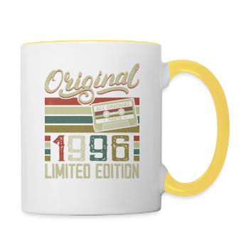 Vintage 1996 Cadeau D'anniversaire Rétro 1996 - Mug contrasté - blanc/jaune - Droite