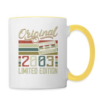 Vintage 2003 Cadeau D'anniversaire Rétro 2003 - Mug contrasté - blanc/jaune - Droite