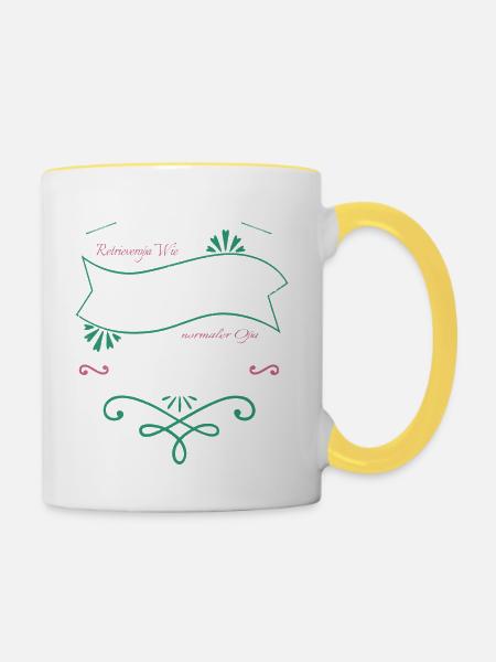 chihuahua spruch bachhund welpe doggie hund - Tasse zweifarbig - Weiß/Gelb