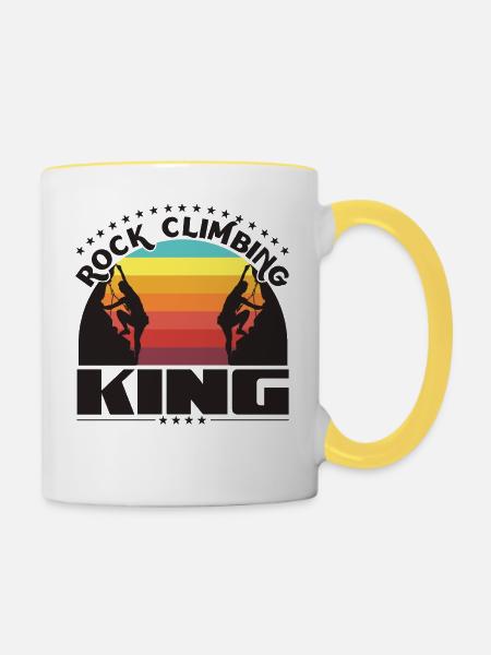 Kletter-König - Tasse zweifarbig - Weiß/Gelb