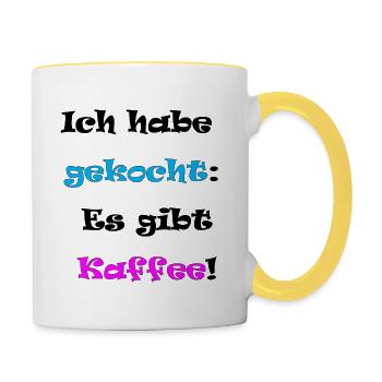 Ich habe gekocht - Tasse zweifarbig - Weiß/Gelb - Rechts