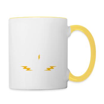 Elektriker Spruch Elektrikergeselle - Tasse zweifarbig - Weiß/Gelb - Rechts