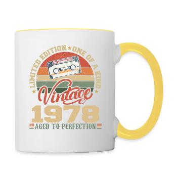 Vintage 1978 Retro 1978 Birthday Gift - Contrasting Mug - white/yellow - Right