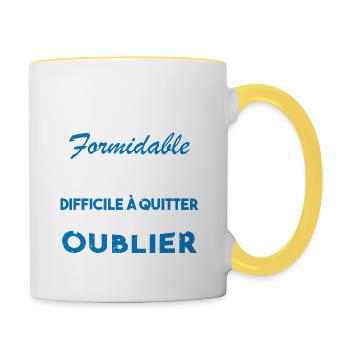 Maître formidable, Cadeau Maître école - Mug contrasté - blanc/jaune - Droite
