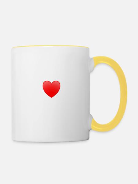 Ich liebe Annaberg - Tasse zweifarbig - Weiß/Gelb