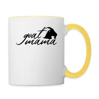 Chèvre maman chèvre amant cadeau chèvre dire - Mug contrasté - blanc/jaune - Droite