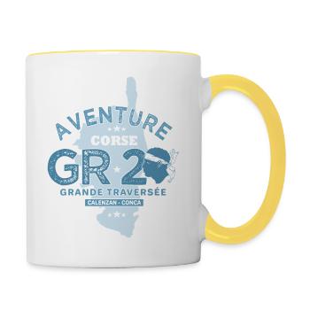 GR20 randonnée GR 20 Corse gr 20 - Mug contrasté - blanc/jaune - Droite