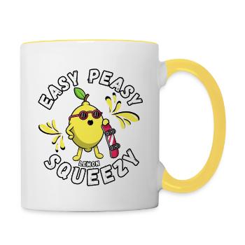 Easy Peasy Zitrone Squeezy - Tasse zweifarbig - Weiß/Gelb - Rechts