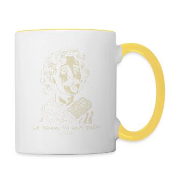 Le savon s il vous plaît, the soap please! - Contrasting Mug - white/yellow - Right