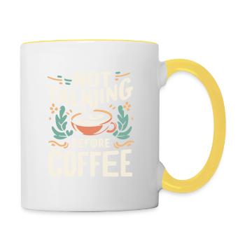 Not Talking before Coffee - Contrasting Mug - white/yellow - Right