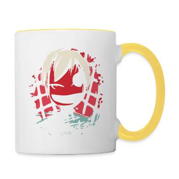Cartoon Anime Manga Art - Contrasting Mug - white/yellow - Right