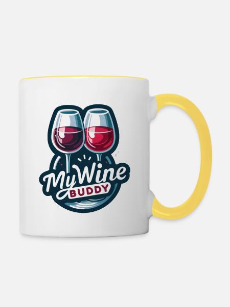 Wine Buddy - Tasse zweifarbig - Weiß/Gelb