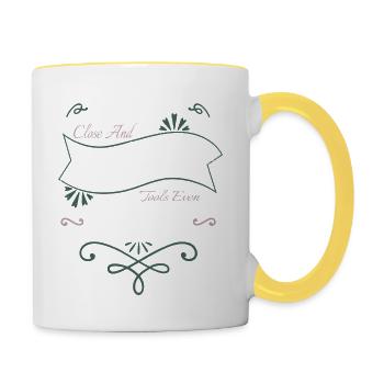 Tshirt de baseball mécanicien d’avion - Mug contrasté - blanc/jaune - Droite