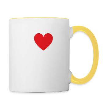 prénom t-shirt j’aime Guido t-shirt idée cadeau - Mug contrasté - blanc/jaune - Droite