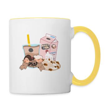 Biscuits et lait - Mug contrasté - blanc/jaune - Droite