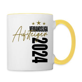 Meister Verbandsliga 2024 Aufstiegstrikot - Tasse zweifarbig - Weiß/Gelb - Rechts