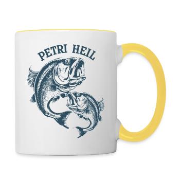 Pêche Vintage Poisson - Mug contrasté - blanc/jaune - Droite
