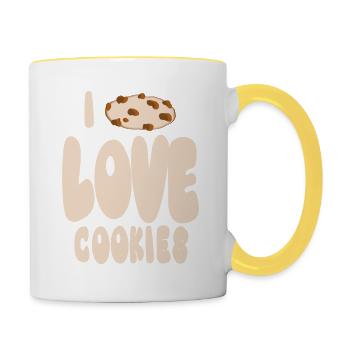 Ich liebe Kekse - Tasse zweifarbig - Weiß/Gelb - Rechts